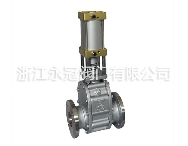 不鏽鋼(gang)氣動陶瓷雙(shuāng)閘闆閥Z644TC