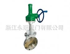 手動傘齒輪(lun)不鏽鋼刀閘(zhá)閥PZ573W